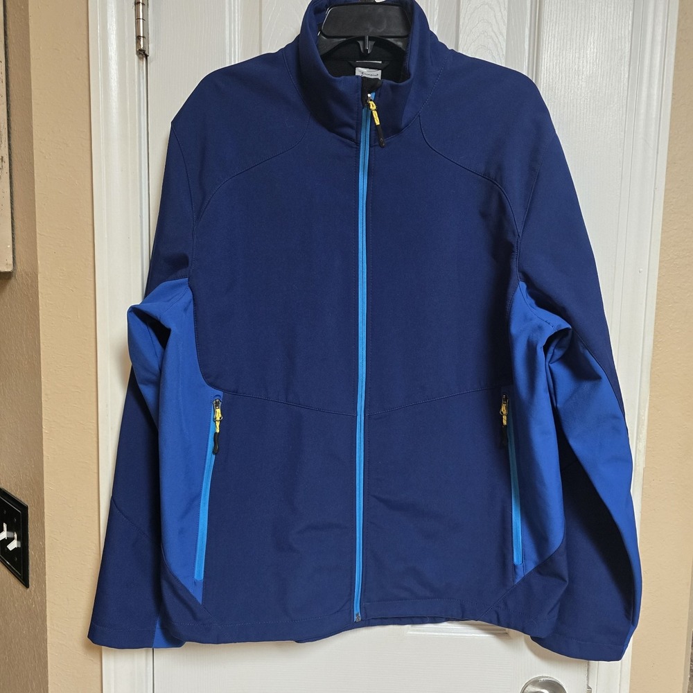 Champion Blue Softshell‎ Full Zip With Zippered Pockets Venture Dry Men's L EUC